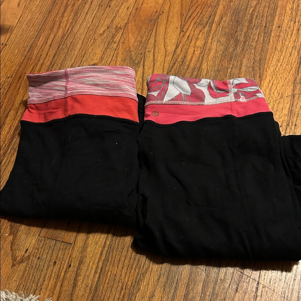 Bundle of 2 Lululemon Black and Pink Yoga Pants